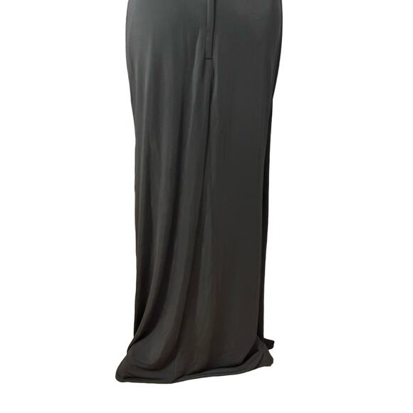 La Femme Maxi Gown Dress Off Shoulder Ruched Sleeveless Zip Black Women's 2 NWT - Picture 6 of 8
